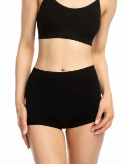 Bamboo boyshort - figi z przedłużoną nogawką - czarne