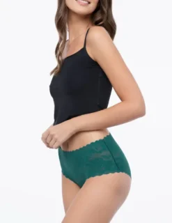 Bellie Maxi - figi koronkowe z wysokim stanem - zielone