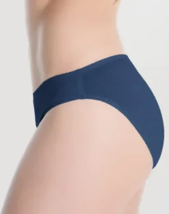 Cotton Hi-Cut - bawełniane figi damskie - kolor dżinsowy