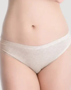 Cotton Hi-Cut - bawełniane figi damskie - piaskowe