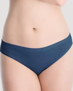 Cotton Hi-Cut - bawełniane figi damskie - kolor dżinsowy