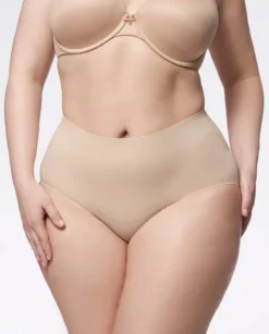 Figi modelujące - 271 Basic Maxi - figi wyszczuplające z wysokim stanem - beżowe