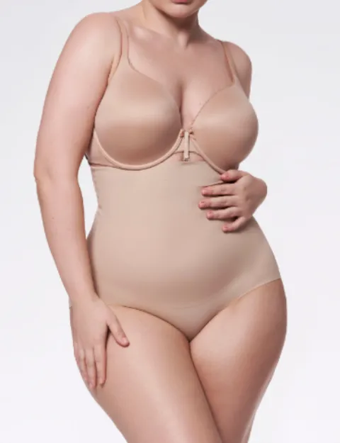 Figi pod biust - 251 Extra Maxi Super High - figi wyszczuplające z wysoką talią - naturalne
