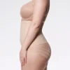 Figi z siatką - 141 Mesh Maxi Super High - figi wyszczuplające wysoka talia z siatką - naturalne