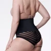 Figi z siatką - 141 Mesh Maxi Super High - figi wyszczuplające wysoka talia z siatką - czarne