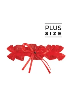 GRENADA (PW-98) podwiązka czerwona z silikonem PLUS SIZE