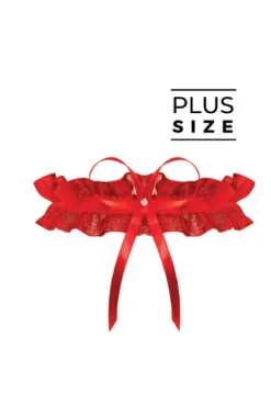 Odessa (PW-02) podwiązka na studniówkę PLUS SIZE - czerwona